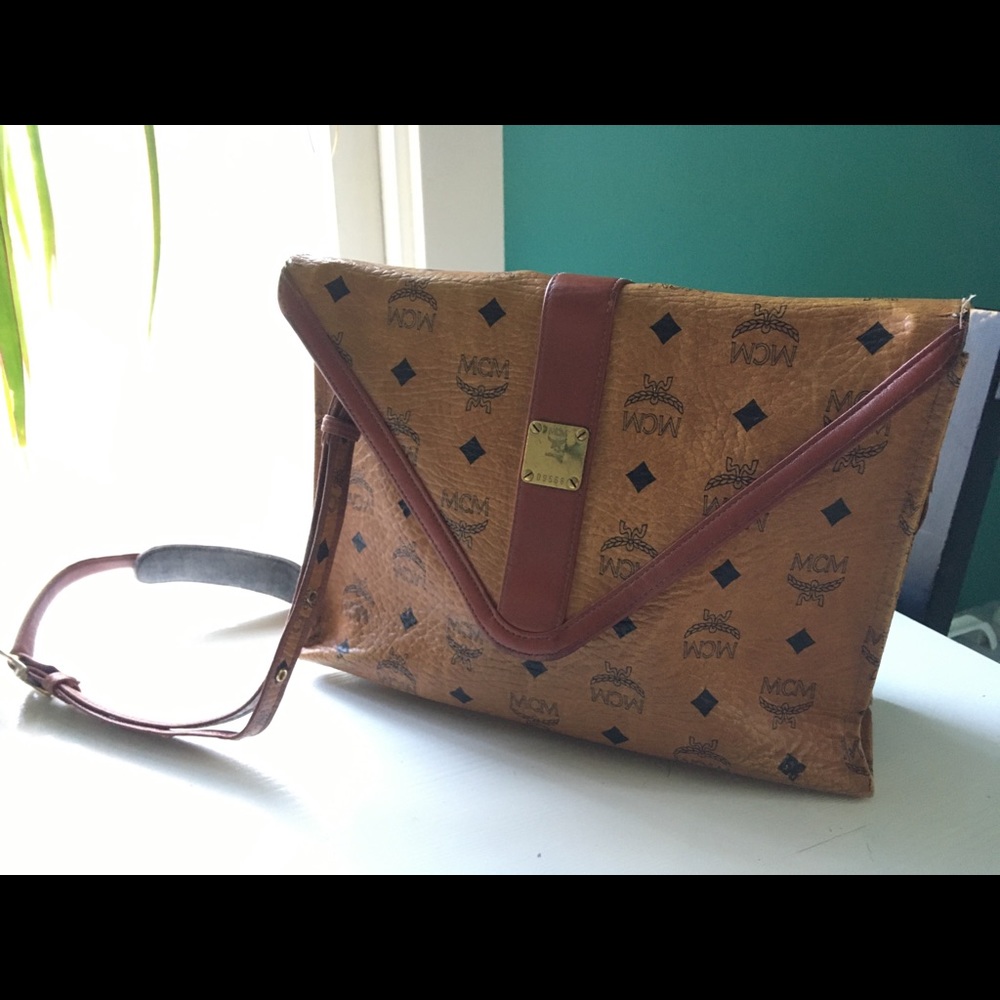 Genuine gently-used MCM crossbody leather purse